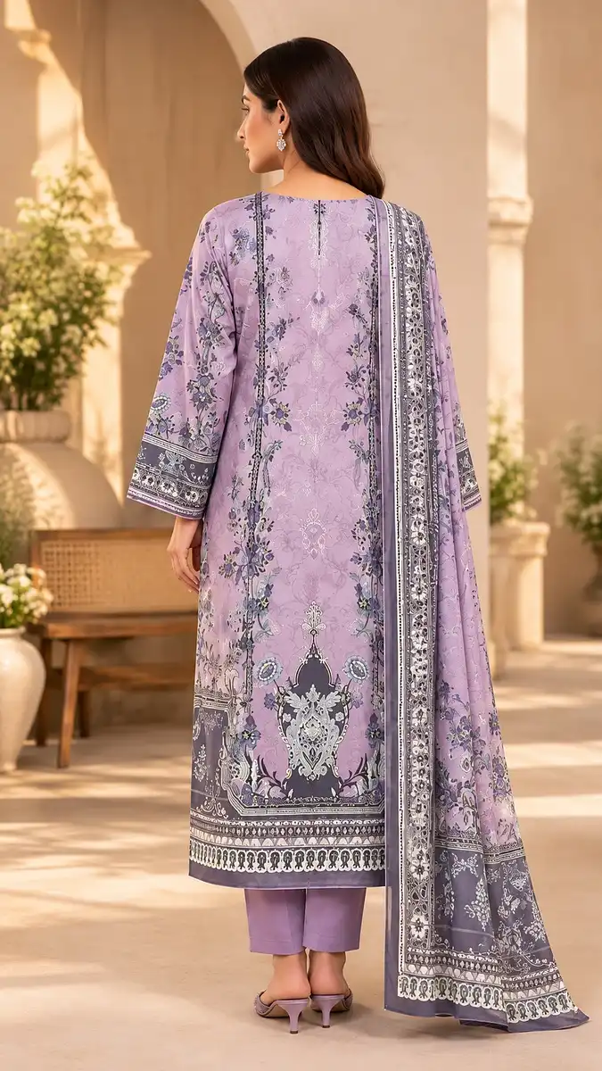 Premium Lavender Mist | Unstitched 3-Piece thumbnail 2