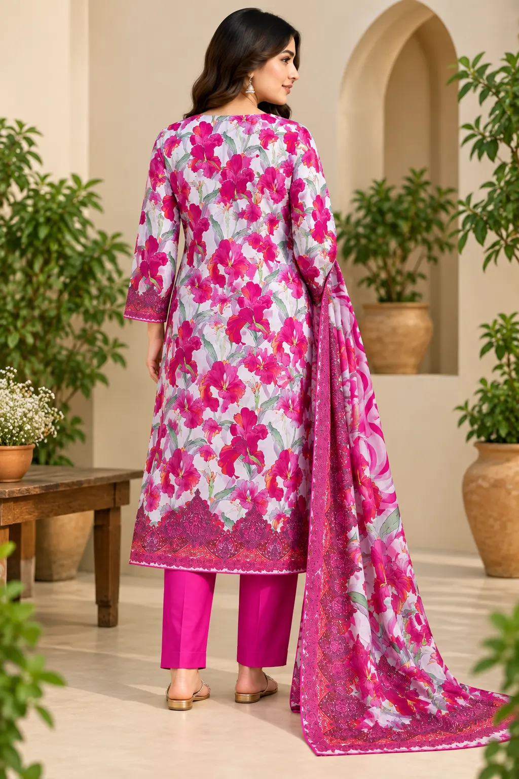 Premium Pink Blossom | Unstitched 3-Piece - view 2
