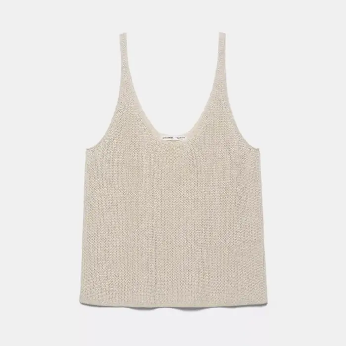 Purl knit strappy top