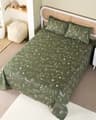 Olive Green Floral Cotton Bed Cover Set - Image 3
